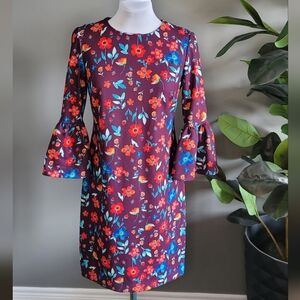 Calvin Klein | Floral Bell Sleeve Dress